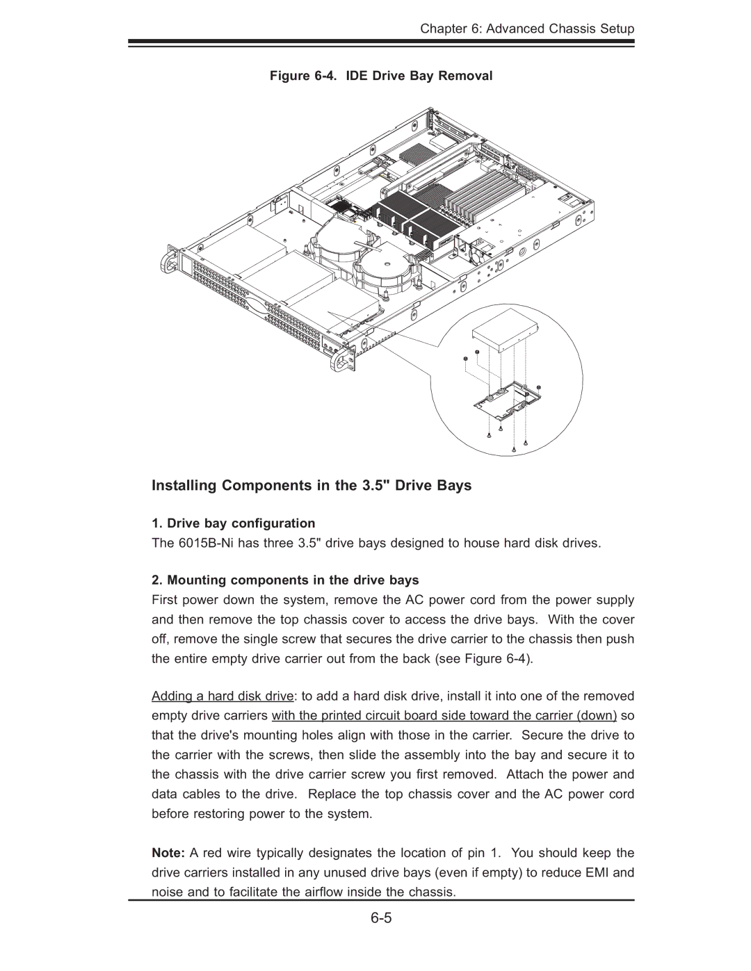 SUPER MICRO Computer 6015B-Ni manual Installing Components in the 3.5 Drive Bays, Drive bay conﬁguration 