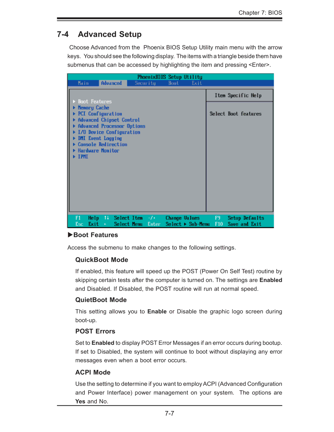 SUPER MICRO Computer 6015B-Ni manual Advanced Setup 