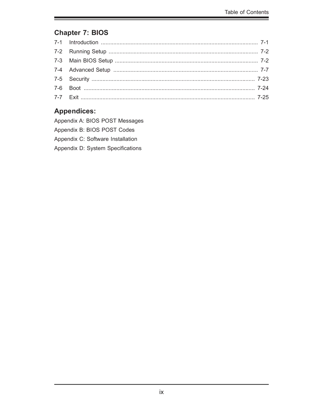 SUPER MICRO Computer 6015B-Ni manual Bios, Appendices 