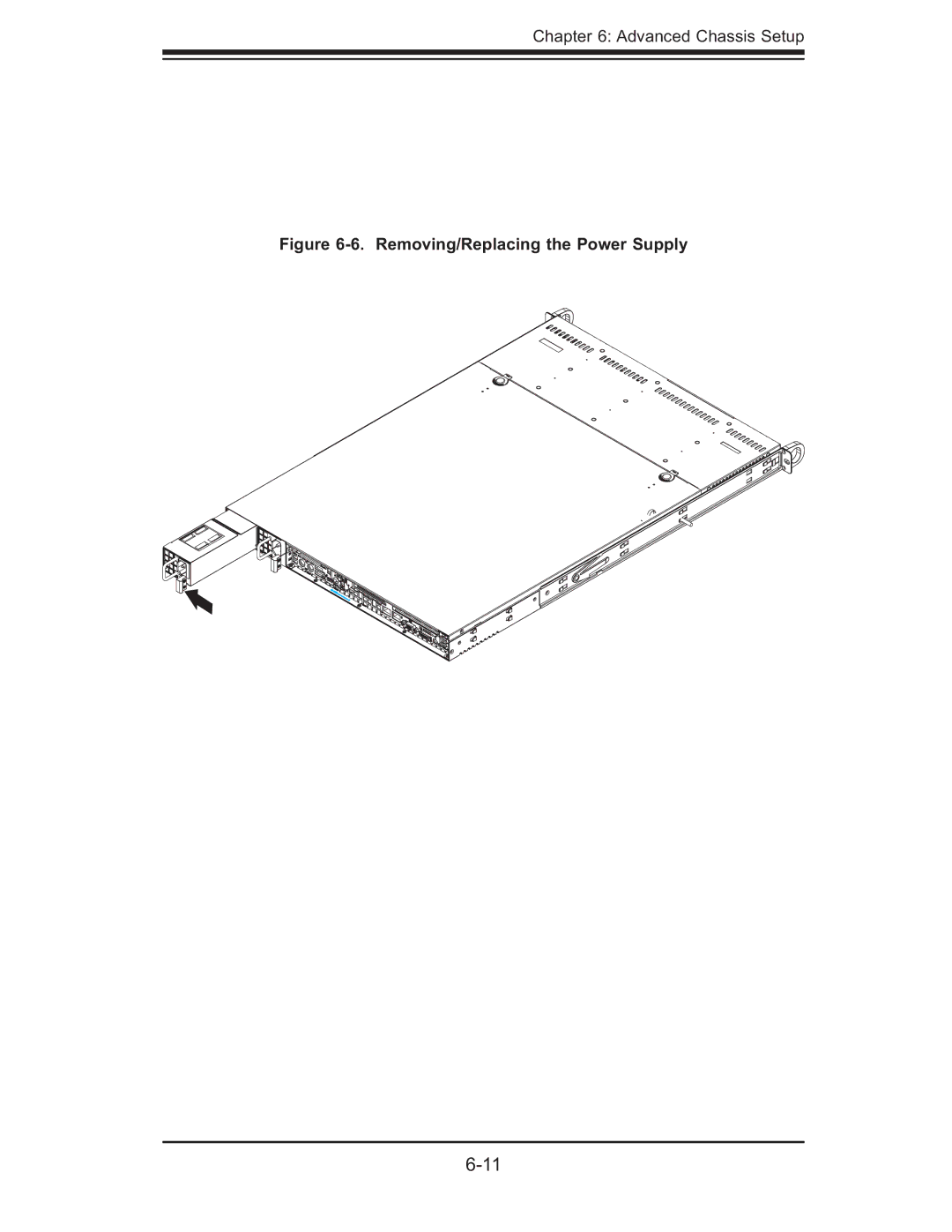 SUPER MICRO Computer 6015B-U, 6015B-NTR, 6015b-RU user manual Removing/Replacing the Power Supply 