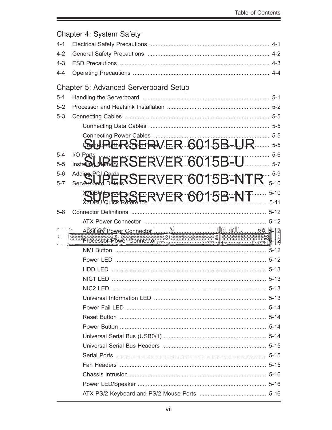 SUPER MICRO Computer 6015B-NTR, 6015B-U, 6015b-RU user manual System Safety, Advanced Serverboard Setup 