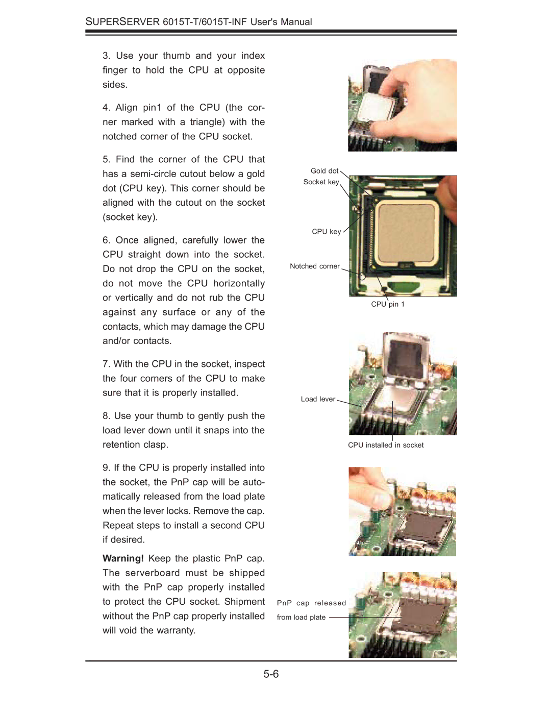 SUPER MICRO Computer 6015T-INF, 6015T-T manual 