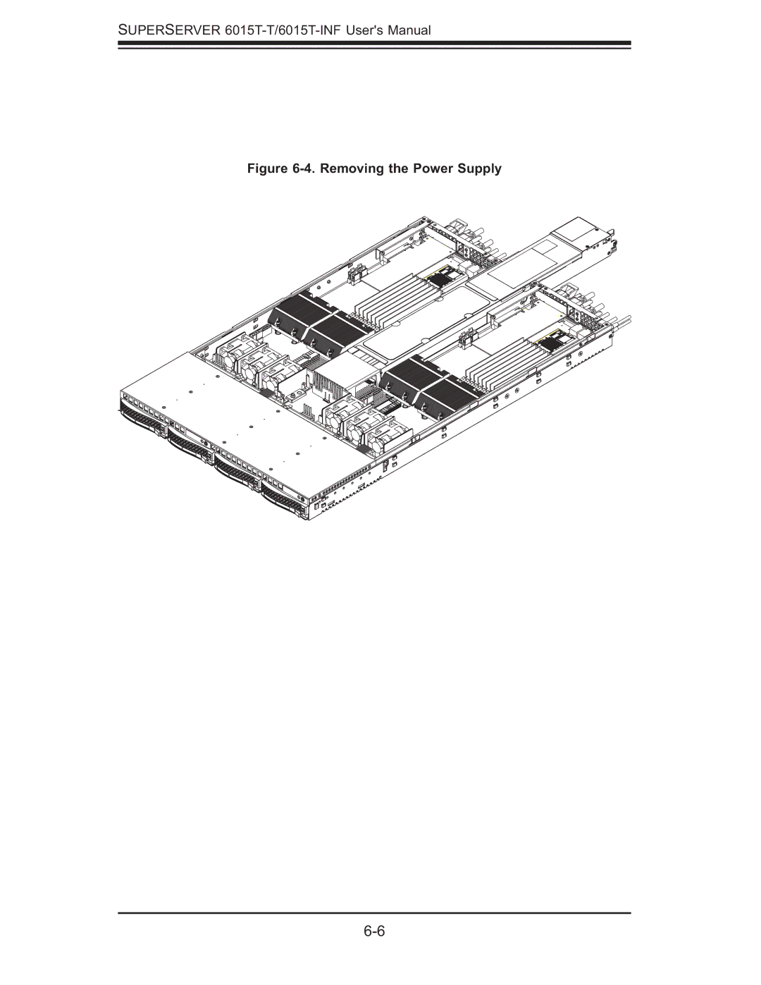 SUPER MICRO Computer 6015T-INF, 6015T-T manual Removing the Power Supply 