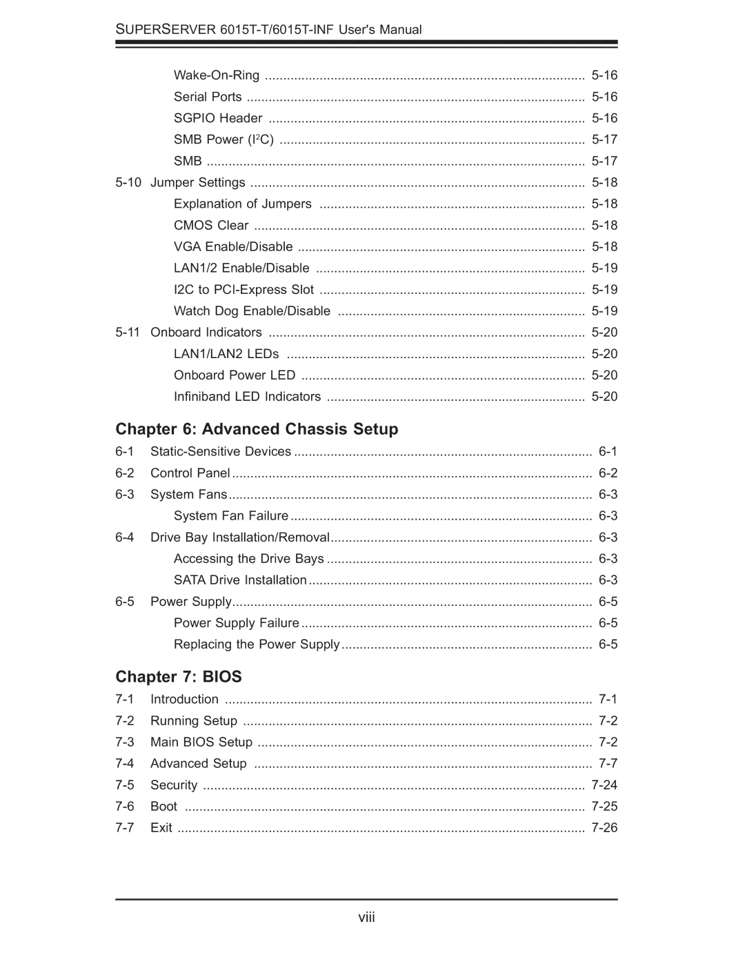 SUPER MICRO Computer 6015T-INF, 6015T-T manual Advanced Chassis Setup, Bios 