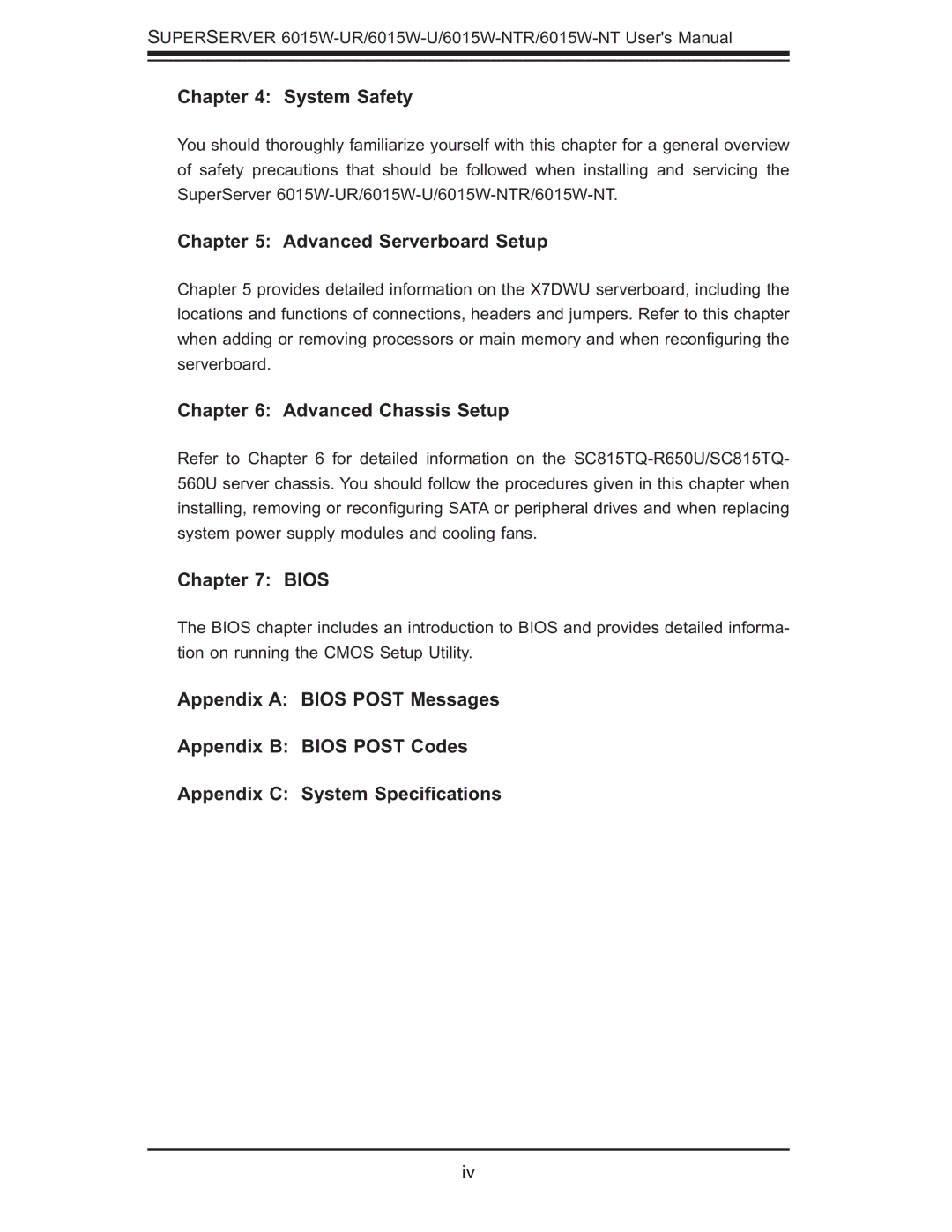 SUPER MICRO Computer 6015W-UR, 6015W-NTR user manual System Safety 