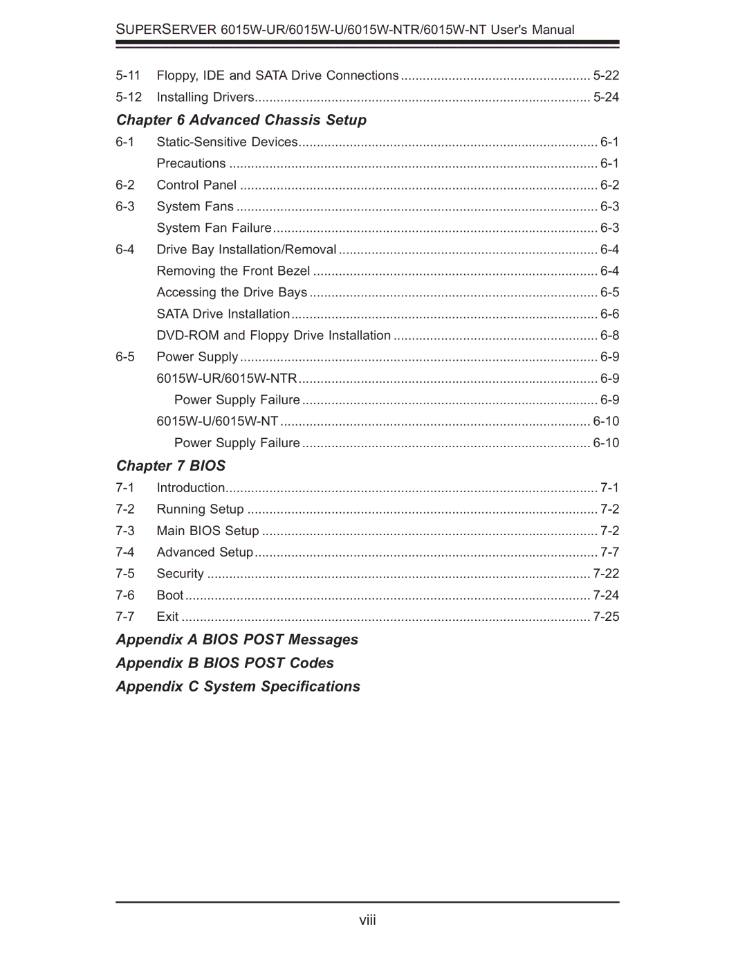 SUPER MICRO Computer 6015W-UR, 6015W-NTR user manual Bios 