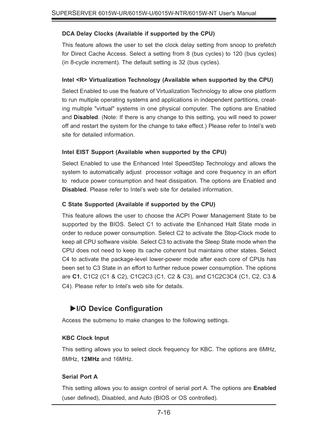 SUPER MICRO Computer 6015W-UR, 6015W-NTR user manual Device Conﬁguration 