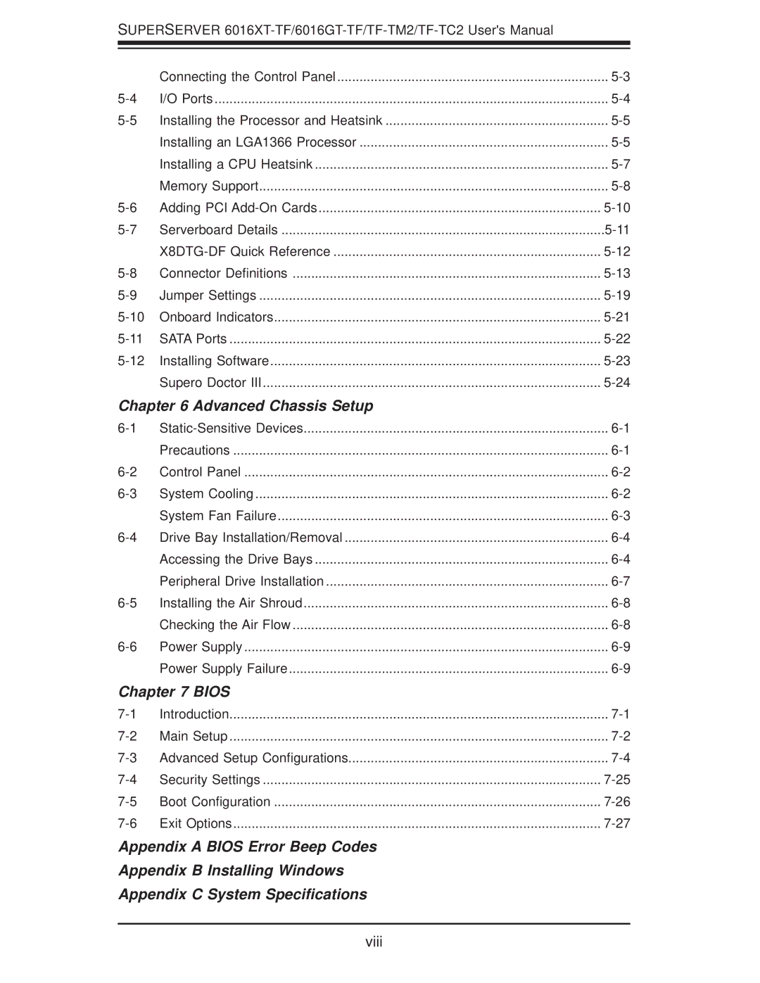 SUPER MICRO Computer 6016GT-TF-TC2, 6016GT-TF-TM2, 6016XT-TF user manual Advanced Chassis Setup 