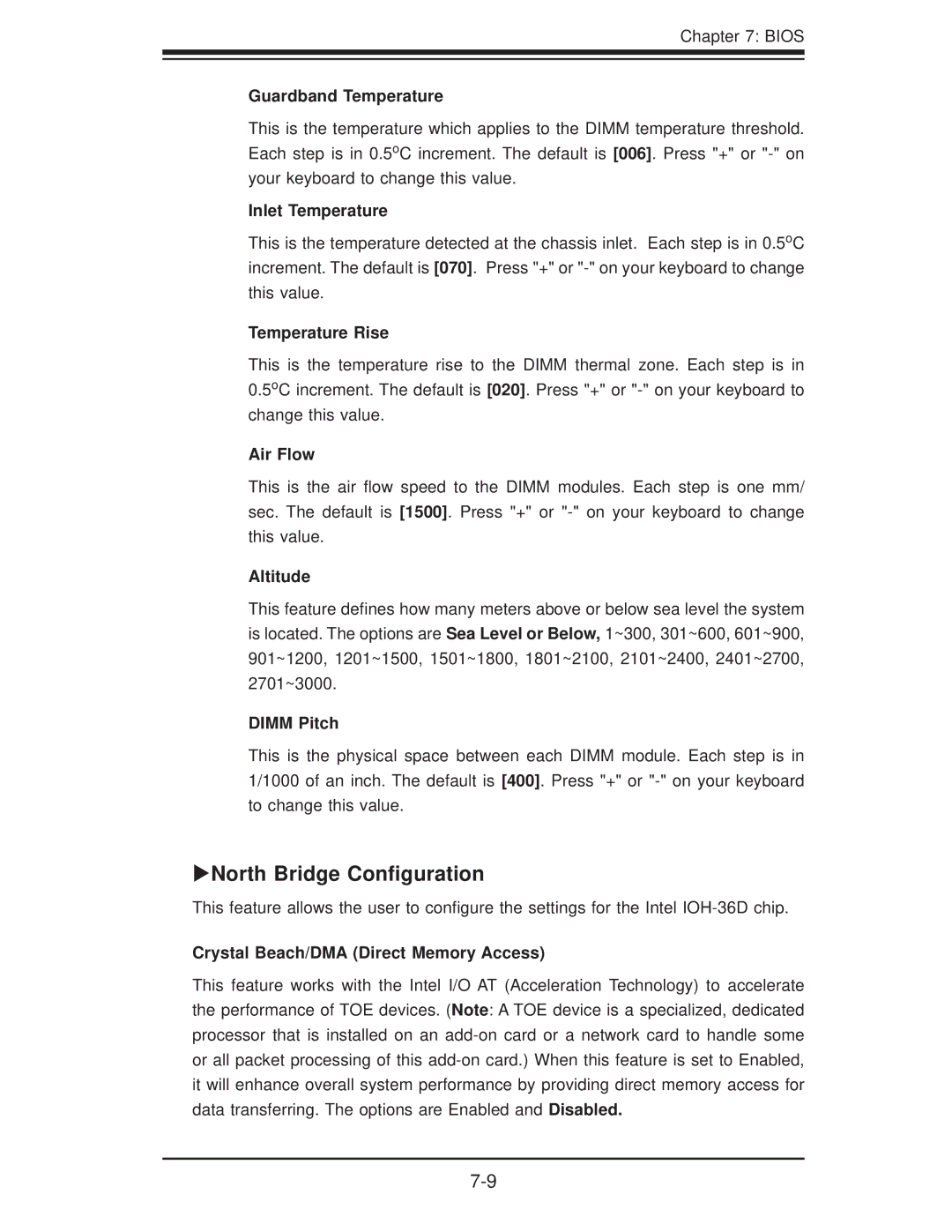 SUPER MICRO Computer 6016XT-TF, 6016GT-TF-TC2, 6016GT-TF-TM2 user manual North Bridge Conﬁguration 