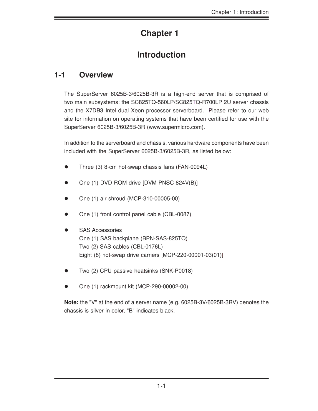 SUPER MICRO Computer 6025B-3R user manual Chapter Introduction, Overview 