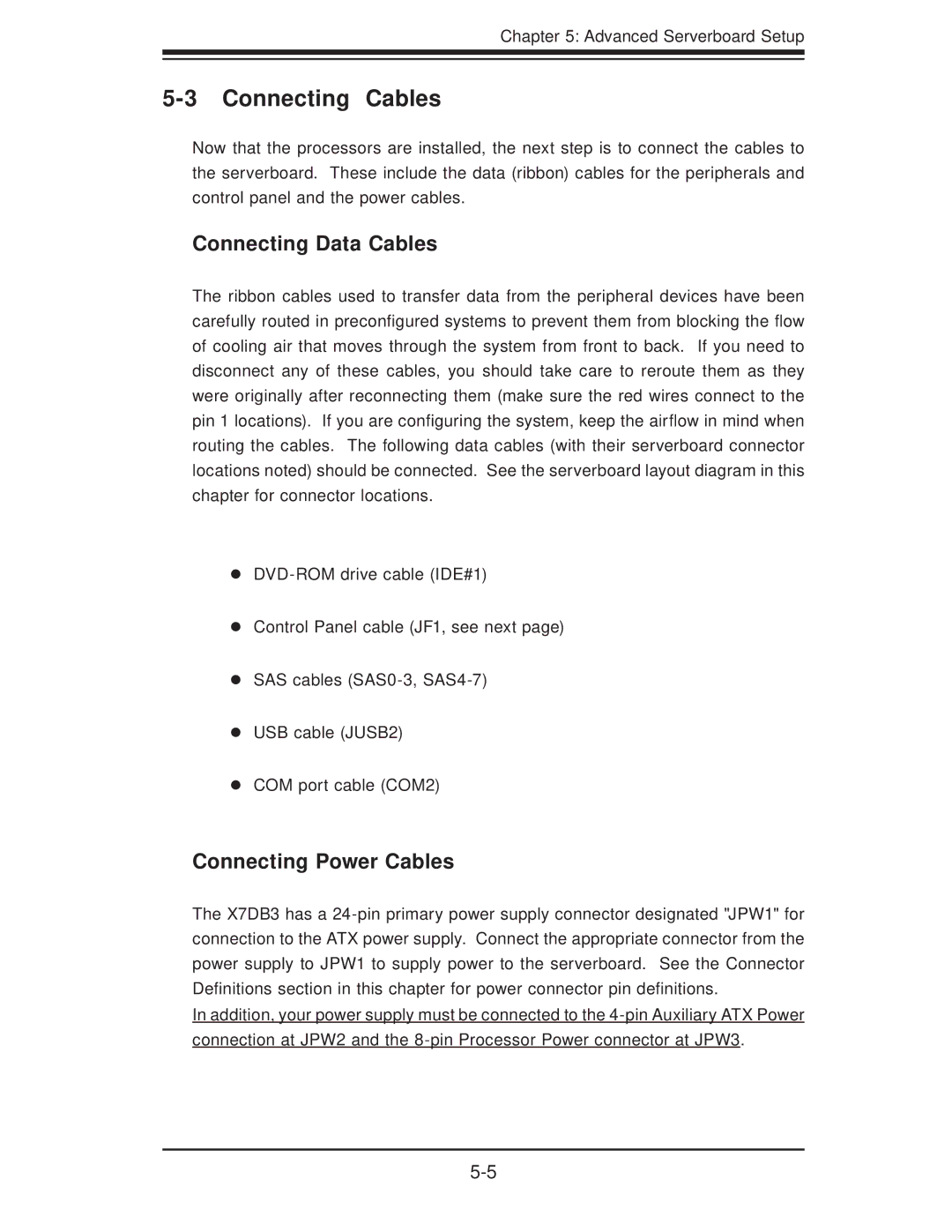 SUPER MICRO Computer 6025B-3R user manual Connecting Cables, Connecting Data Cables, Connecting Power Cables 