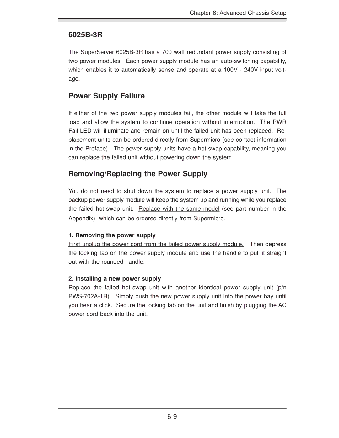 SUPER MICRO Computer 6025B-3R user manual 