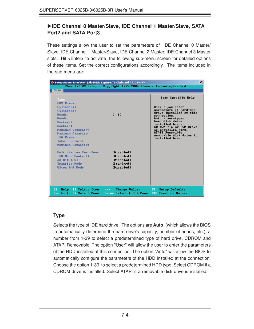 SUPER MICRO Computer 6025B-3R user manual Type 