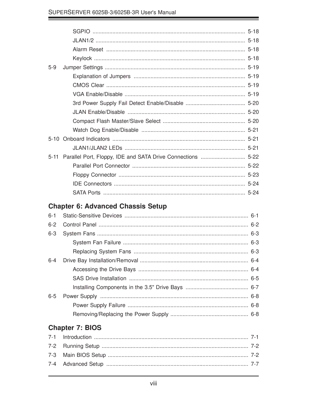 SUPER MICRO Computer 6025B-3R user manual Advanced Chassis Setup, Bios 