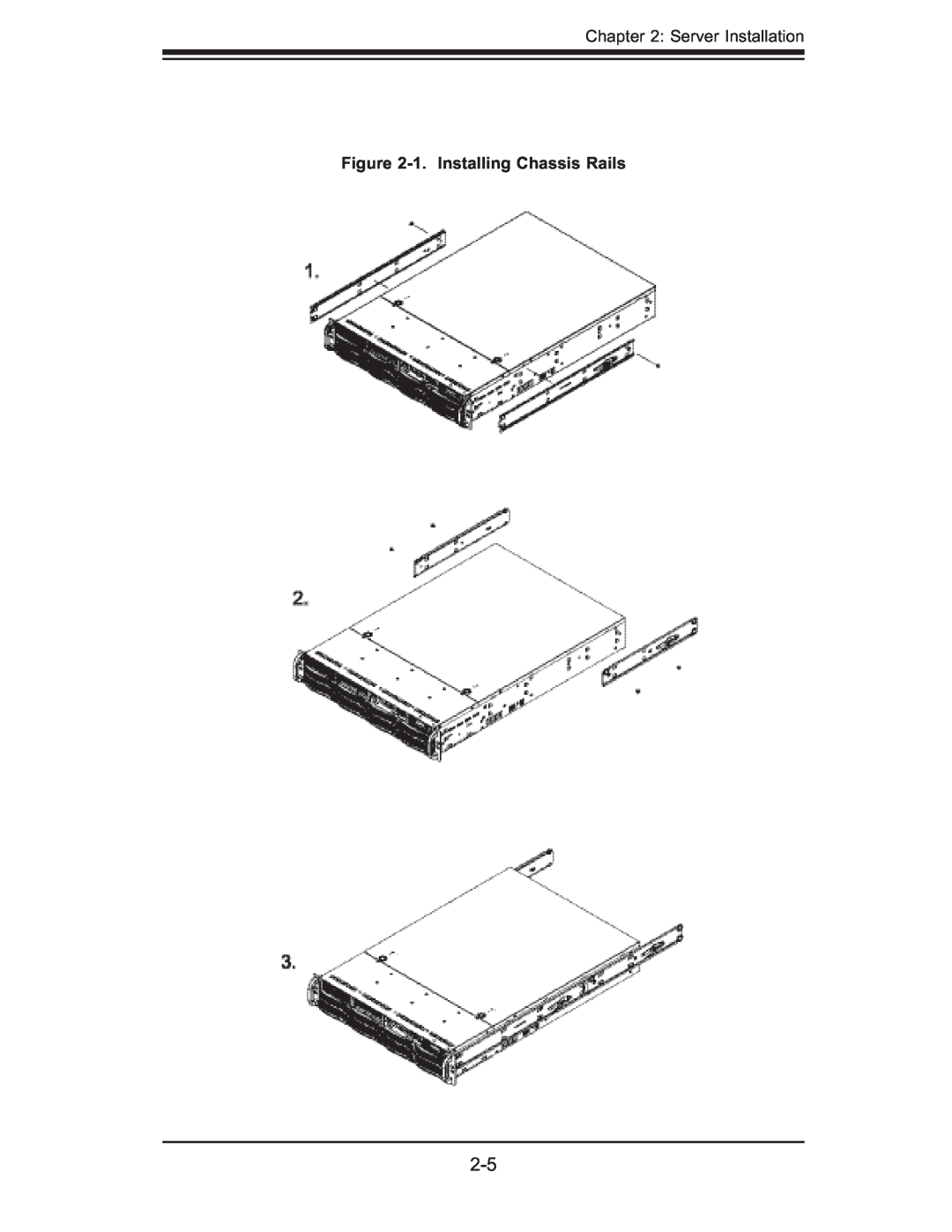 SUPER MICRO Computer 6025B-UR user manual Server Installation, 1. Installing Chassis Rails 