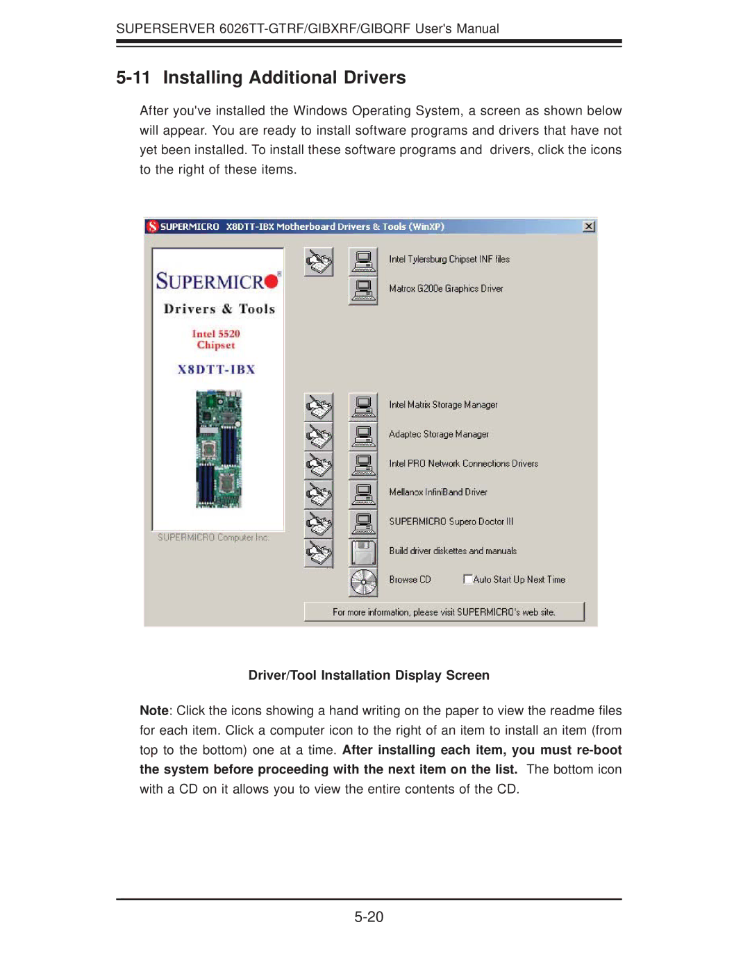 SUPER MICRO Computer 6026TT-GIBQRF, 6026TT-GTRF, 6026TT-GIBXRF user manual Installing Additional Drivers 