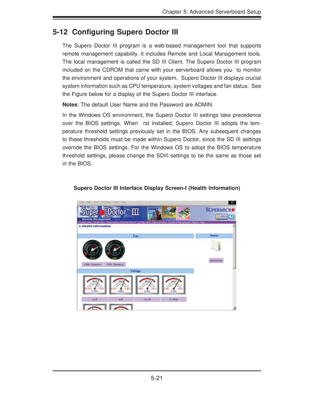 SUPER MICRO Computer 6026TT-GTRF, 6026TT-GIBQRF, 6026TT-GIBXRF user manual 12 Conﬁguring Supero Doctor 