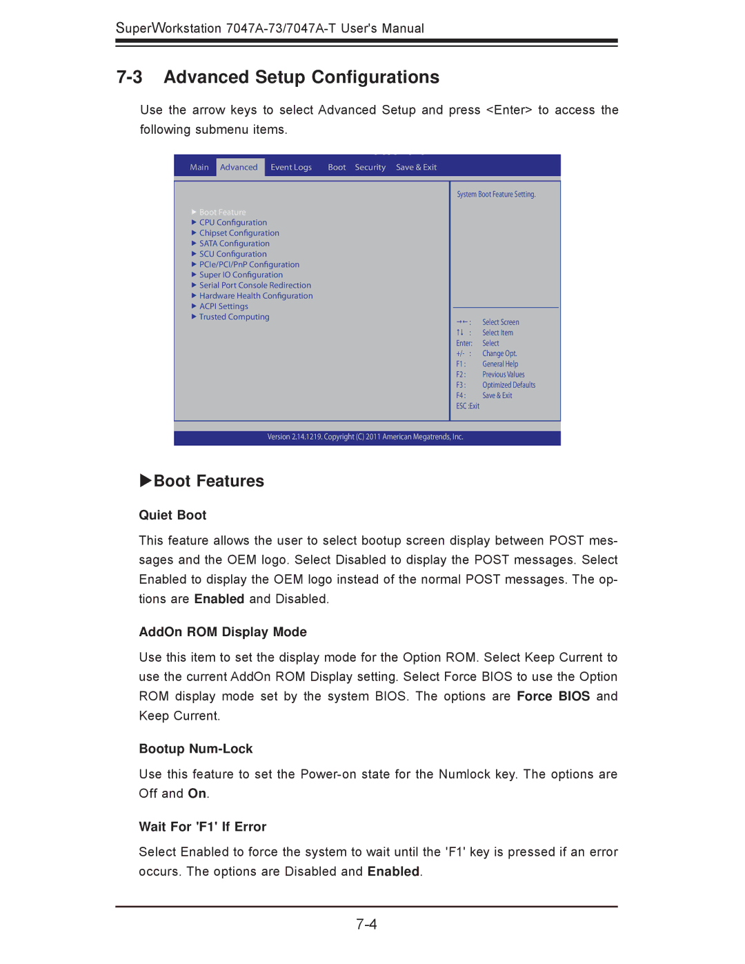 SUPER MICRO Computer 7047A-T, 7047A-73 user manual Advanced Setup Conﬁgurations, XBoot Features 