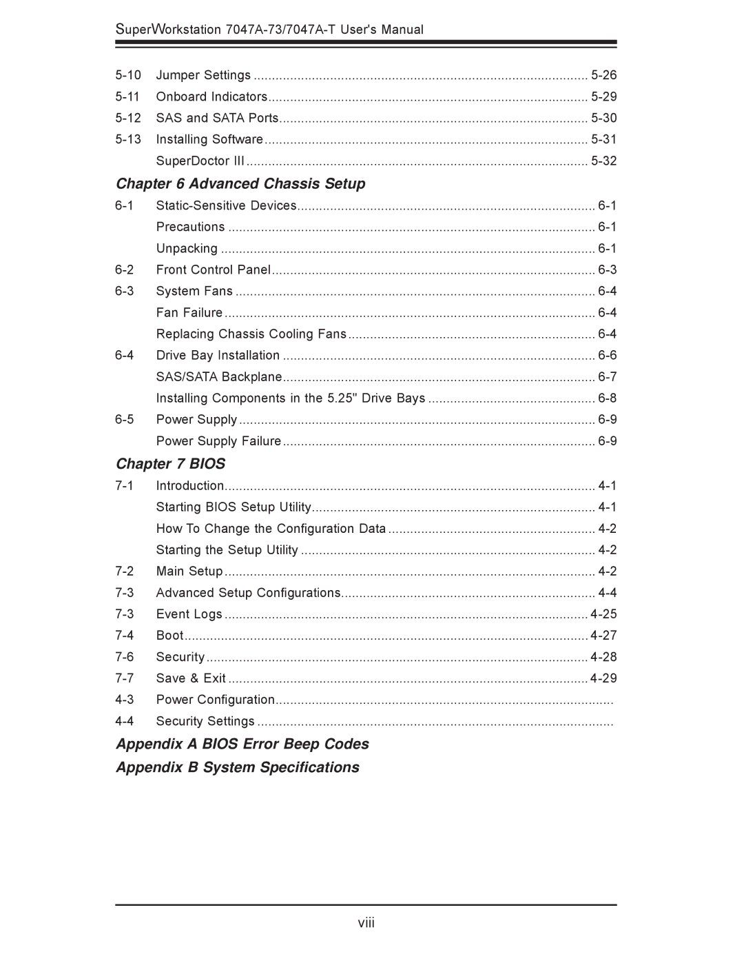 SUPER MICRO Computer 7047A-T, 7047A-73 user manual Advanced Chassis Setup 