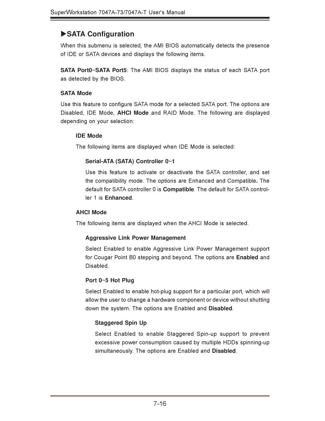 SUPER MICRO Computer 7047A-T, 7047A-73 user manual Xsata Conﬁguration 