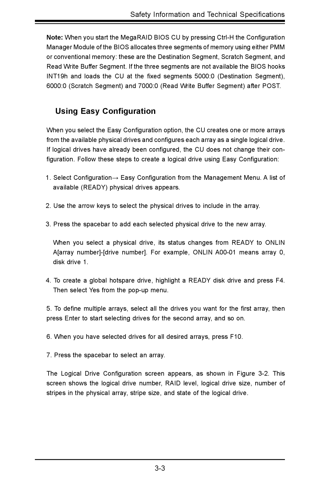 SUPER MICRO Computer AOC-USAS-L4iR manual Using Easy Conﬁguration 