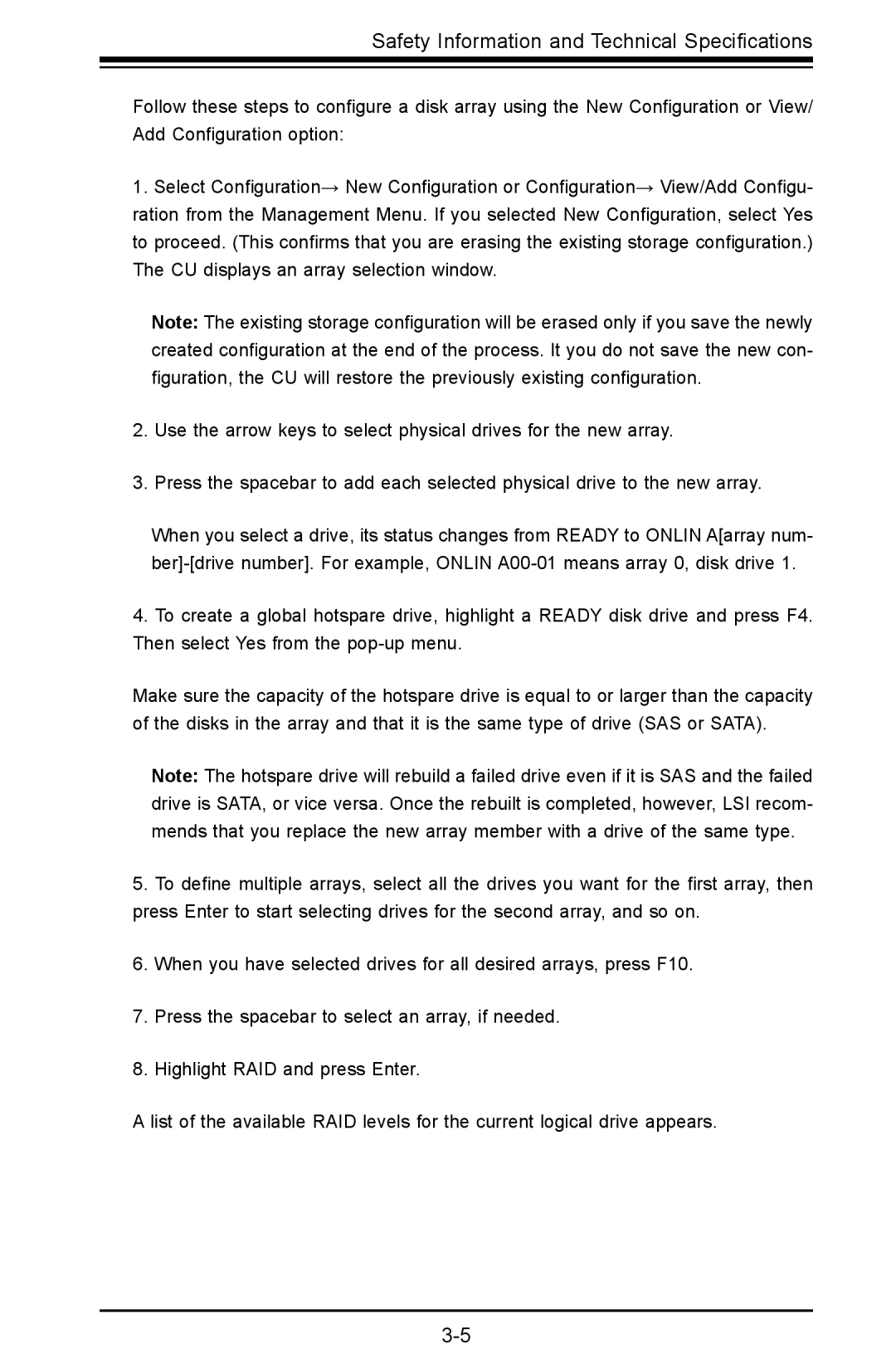 SUPER MICRO Computer AOC-USAS-L4iR manual Safety Information and Technical Speciﬁcations 