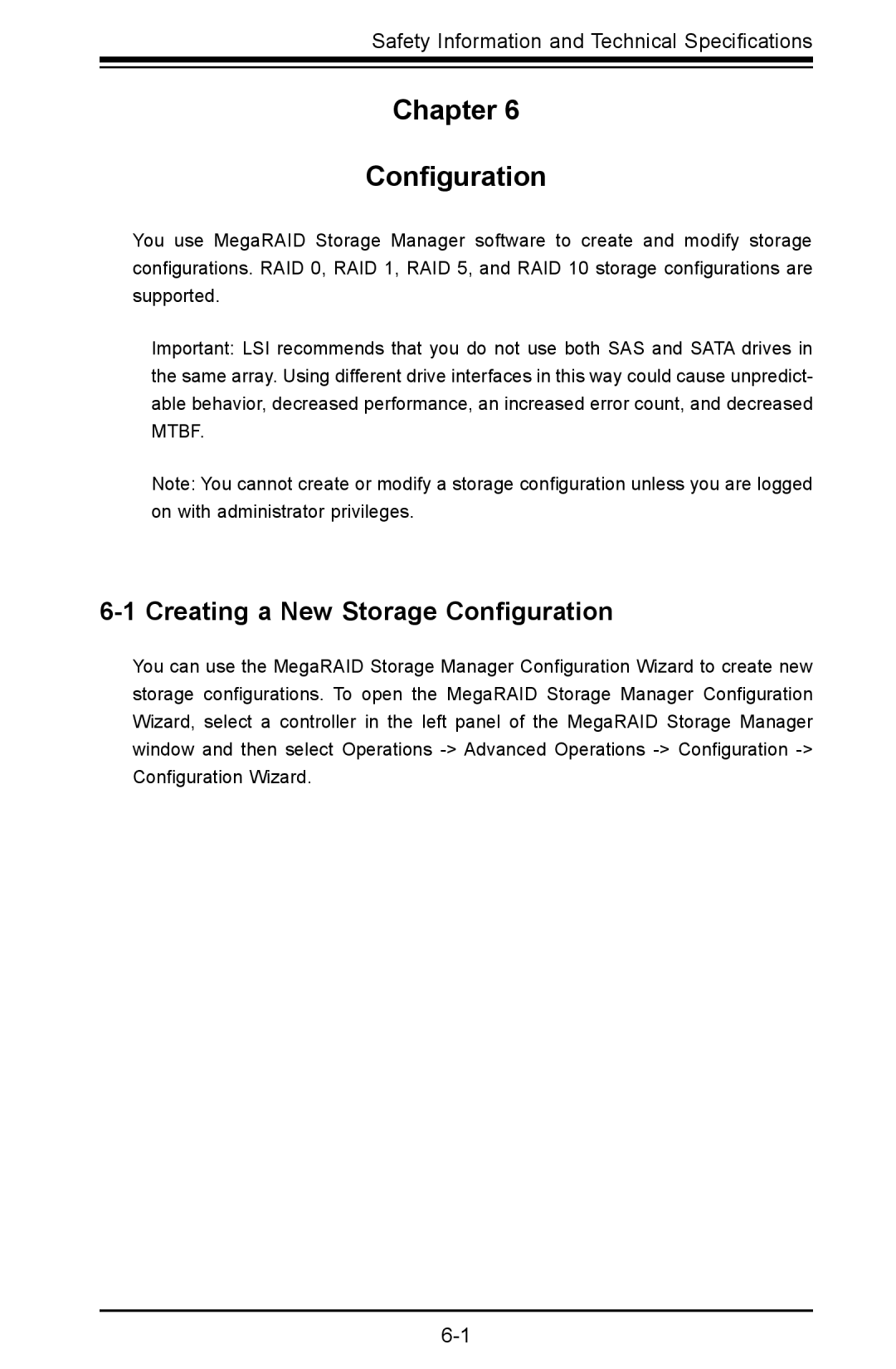 SUPER MICRO Computer AOC-USAS-L4iR manual Chapter Conﬁguration, Creating a New Storage Conﬁguration 