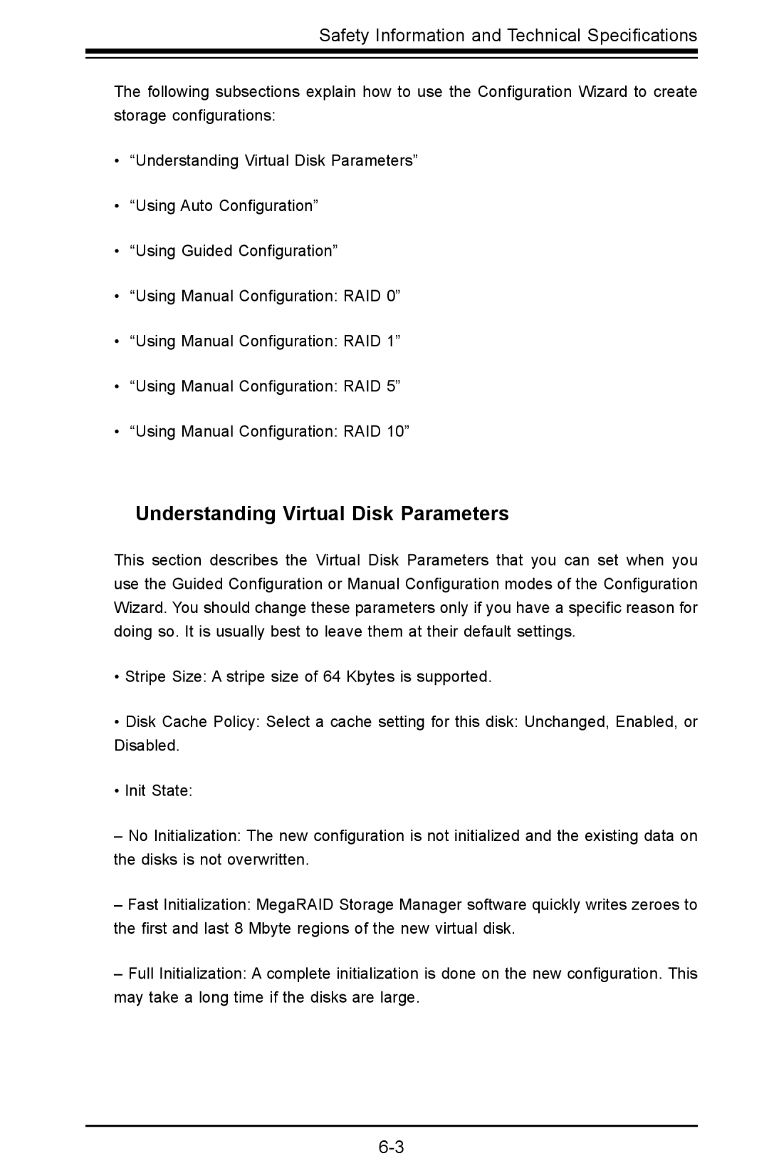 SUPER MICRO Computer AOC-USAS-L4iR manual Understanding Virtual Disk Parameters 