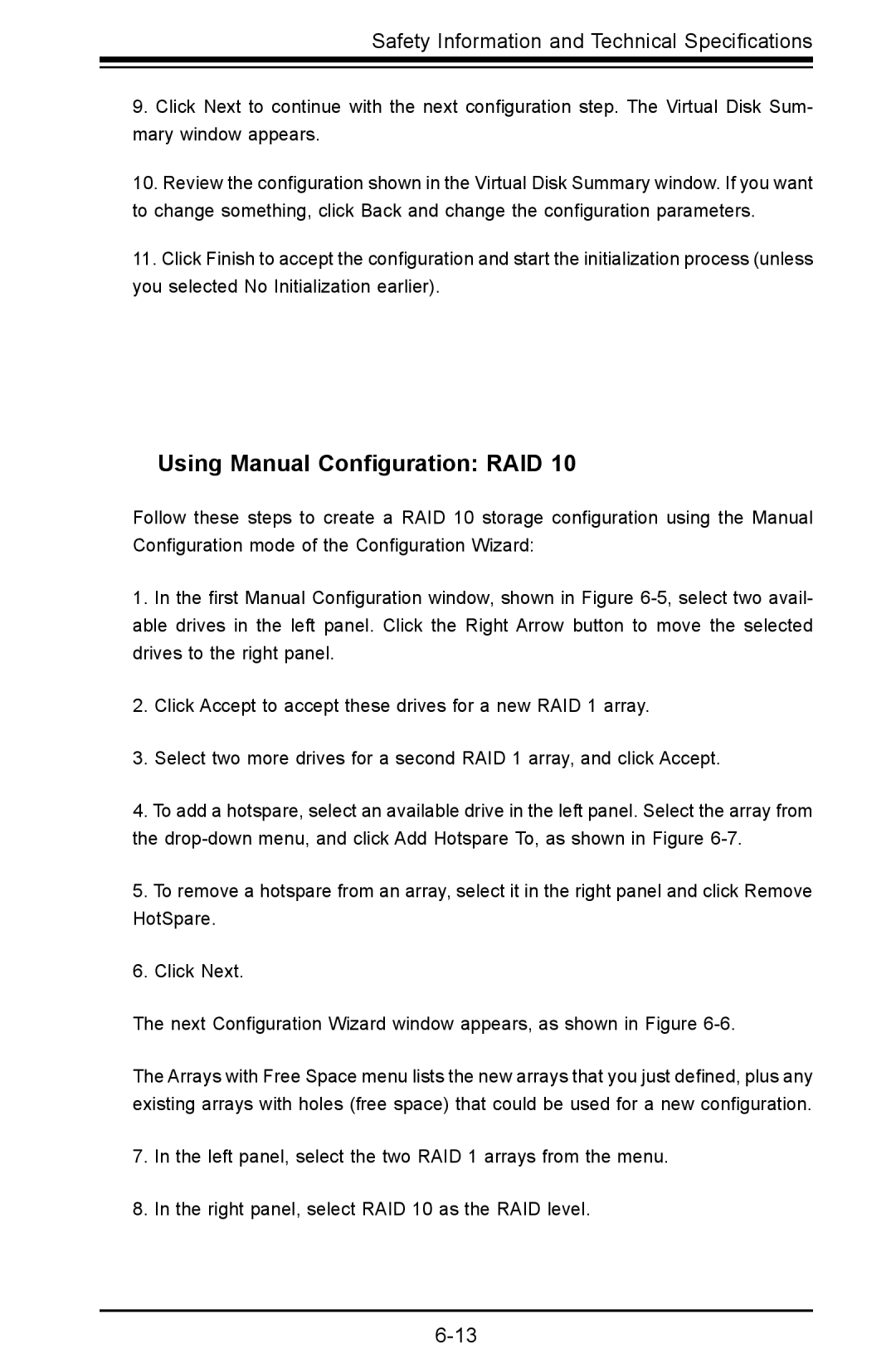 SUPER MICRO Computer AOC-USAS-L4iR manual Using Manual Conﬁguration RAID 