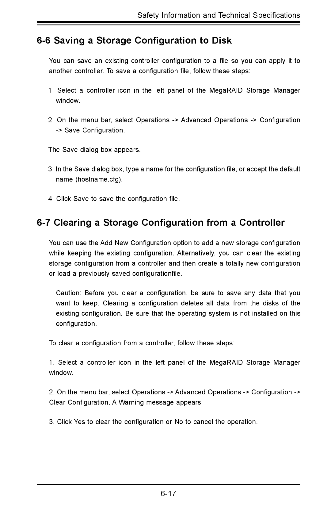 SUPER MICRO Computer AOC-USAS-L4iR manual Saving a Storage Conﬁguration to Disk 