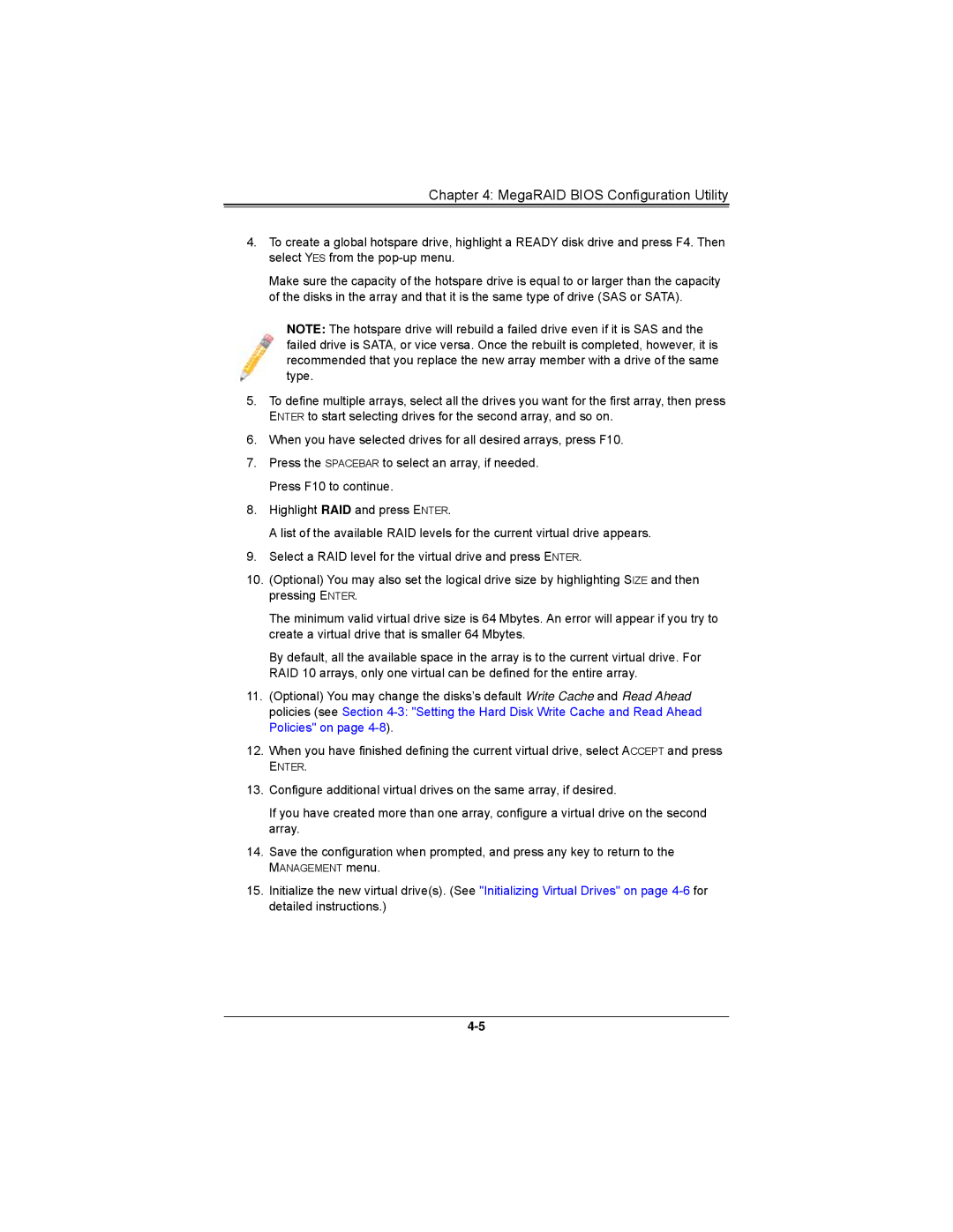 SUPER MICRO Computer AOCS2308LL8E user manual MegaRAID Bios Configuration Utility 