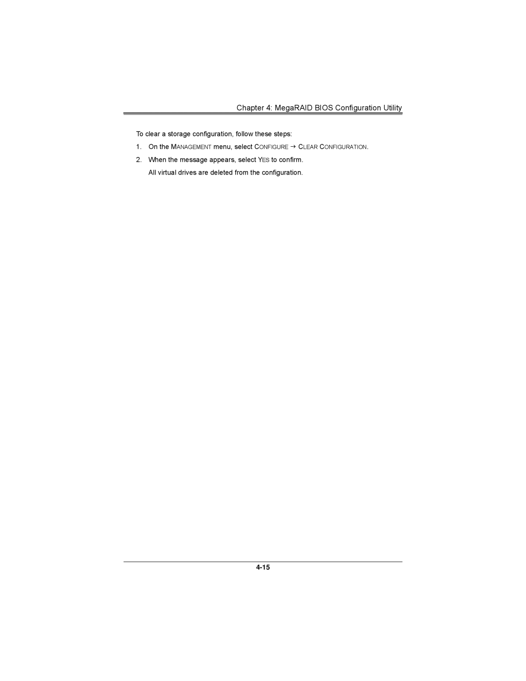 SUPER MICRO Computer AOCS2308LL8E user manual To clear a storage configuration, follow these steps 