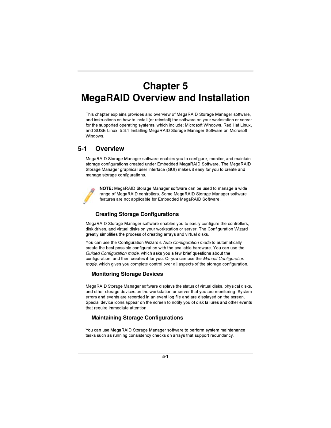 SUPER MICRO Computer AOCS2308LL8E user manual Chapter MegaRAID Overview and Installation, Creating Storage Configurations 