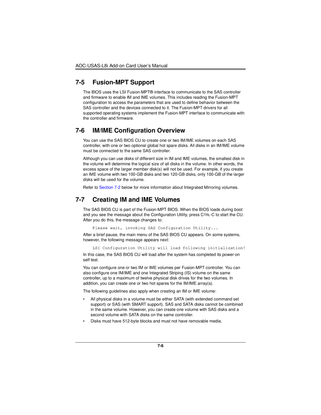 SUPER MICRO Computer AOCS2308LL8E Fusion-MPT Support, IM/IME Configuration Overview, Creating IM and IME Volumes 