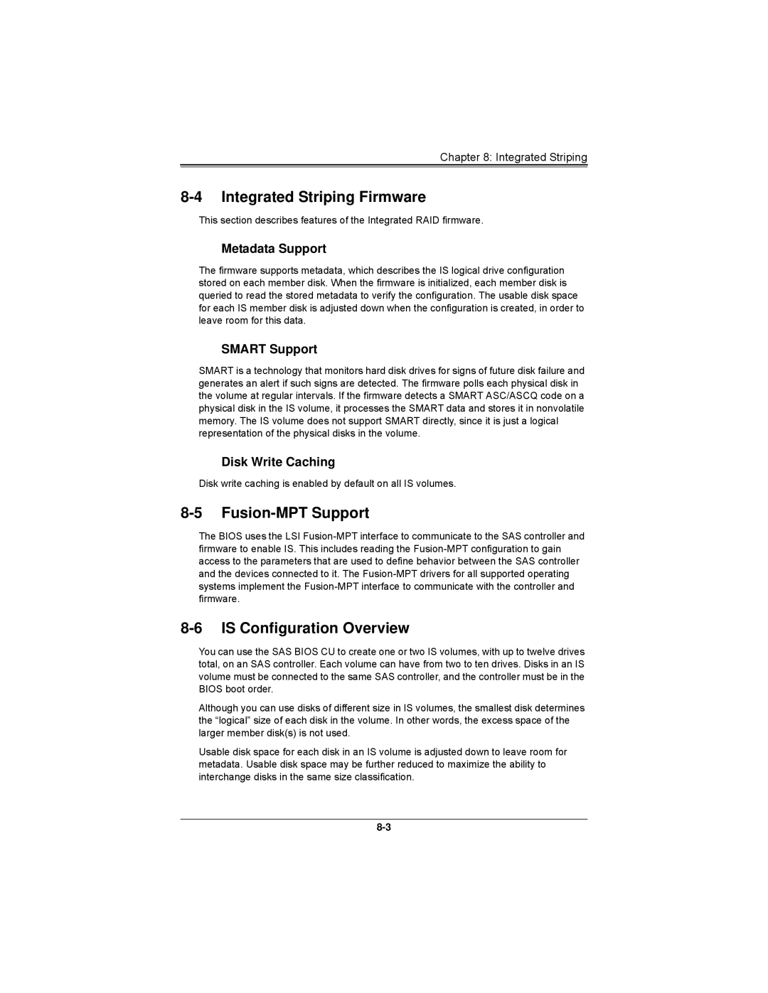 SUPER MICRO Computer AOCS2308LL8E user manual Integrated Striping Firmware, Is Configuration Overview 