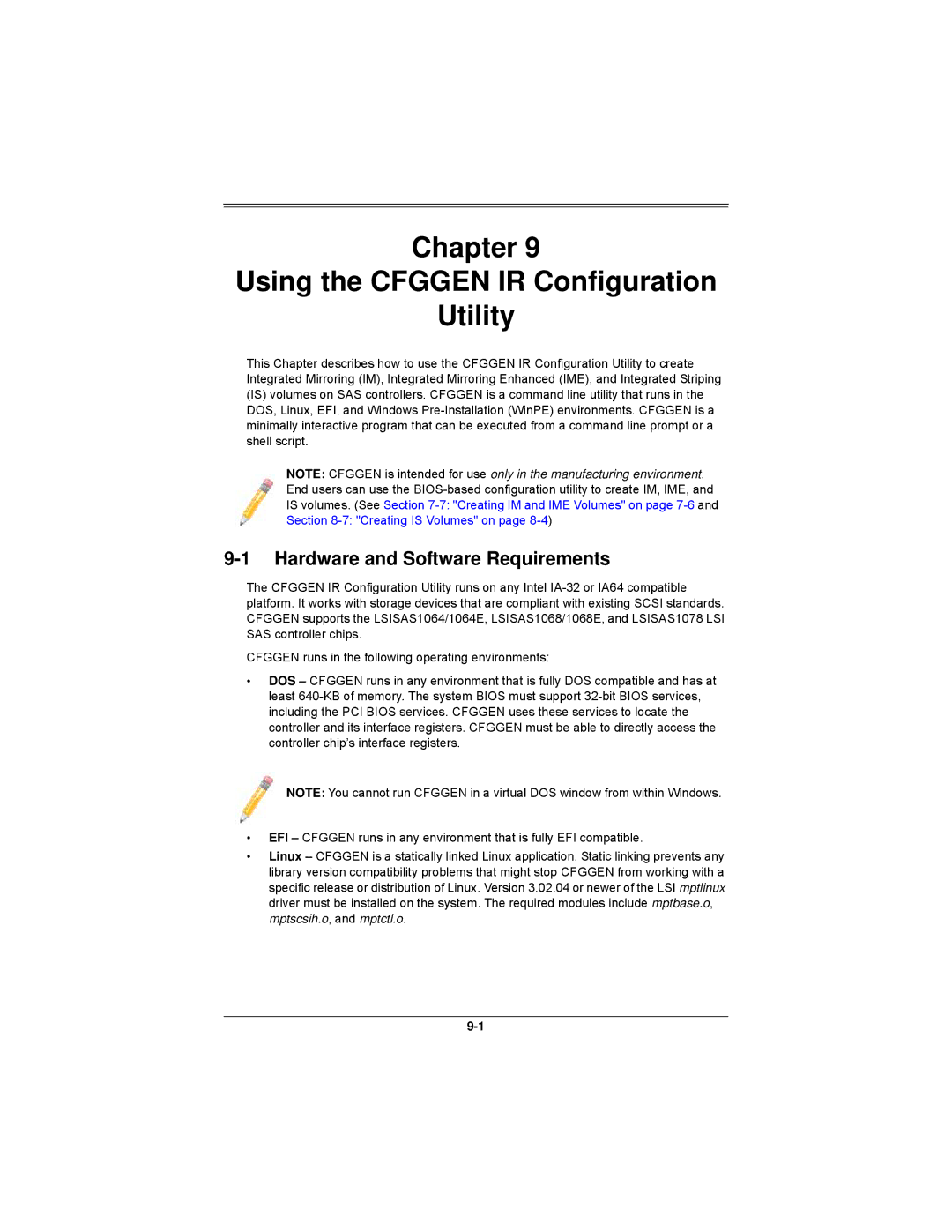 SUPER MICRO Computer AOCS2308LL8E Chapter Using the Cfggen IR Configuration Utility, Hardware and Software Requirements 