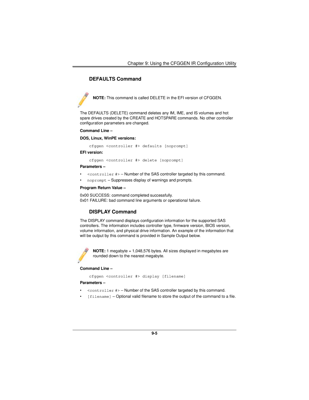 SUPER MICRO Computer AOCS2308LL8E user manual Defaults Command, Display Command 