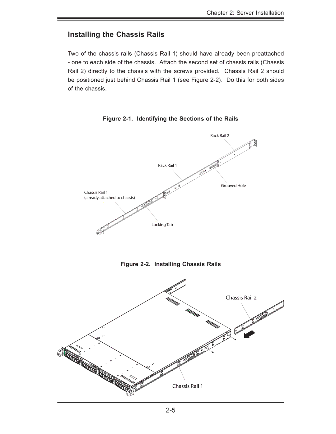 SUPER MICRO Computer AS 1020C-3 user manual Installing the Chassis Rails, Identifying the Sections of the Rails 