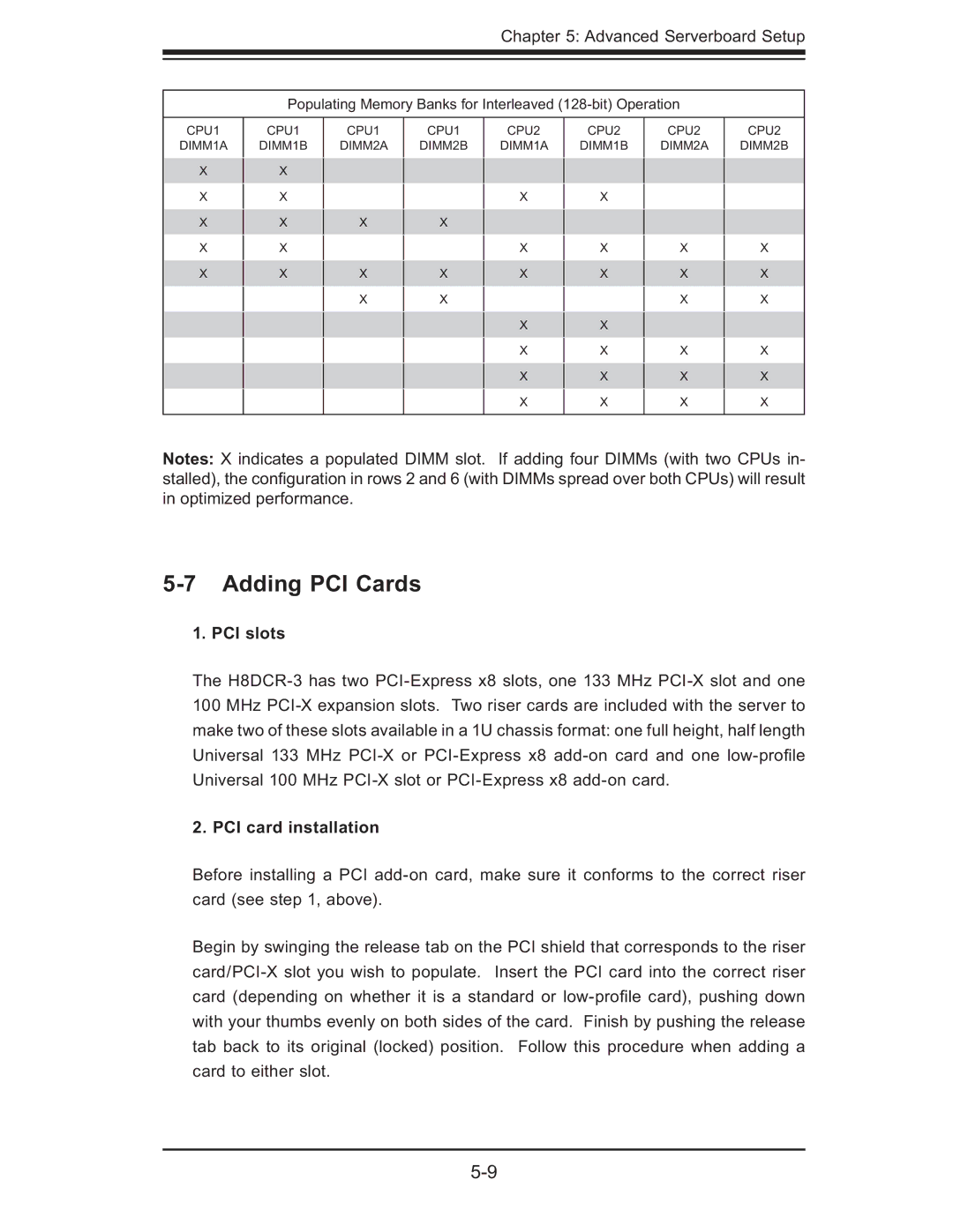 SUPER MICRO Computer AS 1020C-3 user manual Adding PCI Cards, PCI slots, PCI card installation 