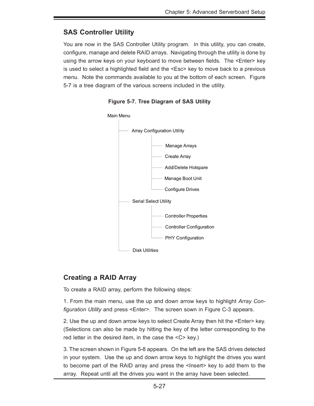 SUPER MICRO Computer AS 1020C-3 user manual SAS Controller Utility, Creating a RAID Array 