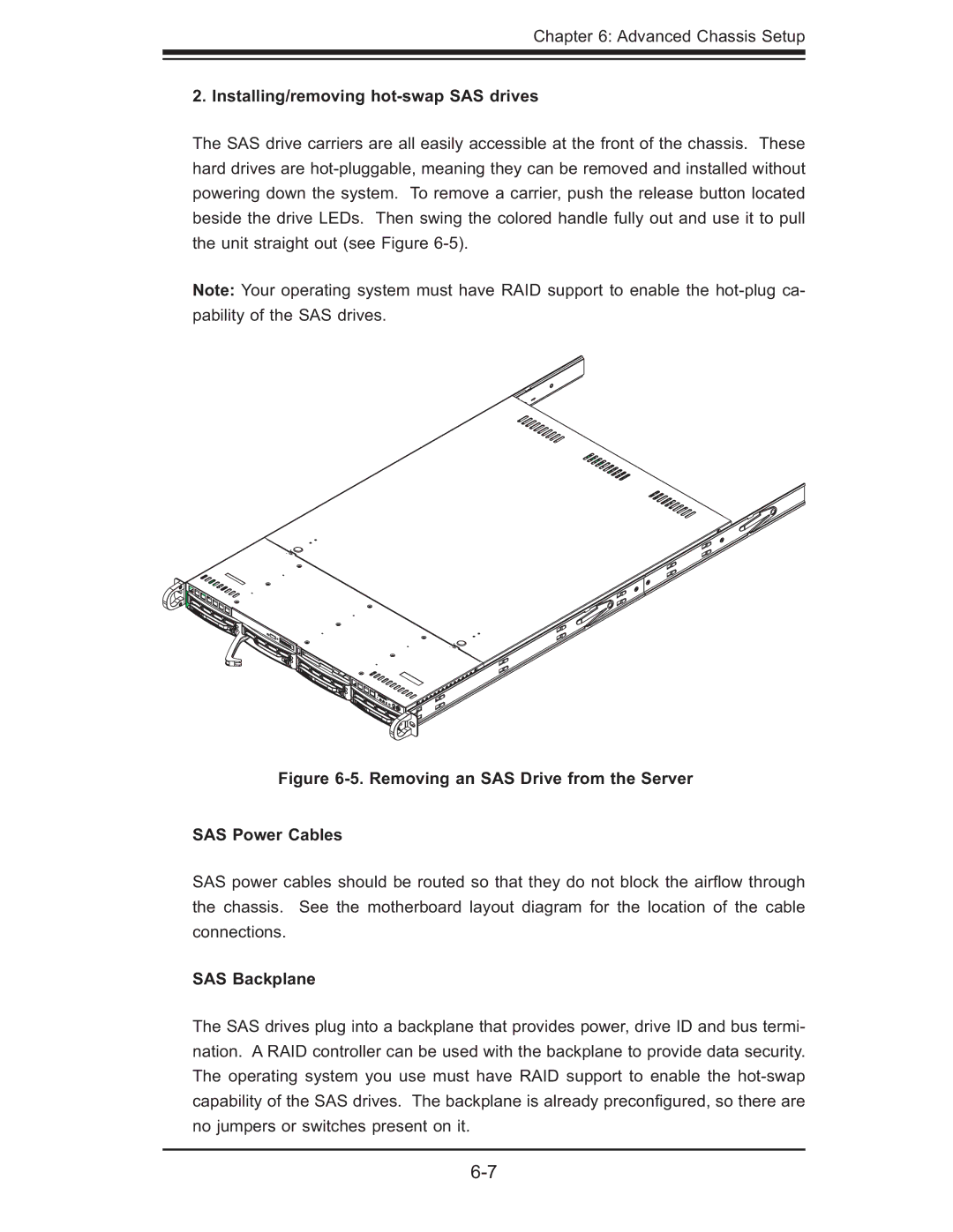 SUPER MICRO Computer AS 1020C-3 user manual Installing/removing hot-swap SAS drives, SAS Backplane 