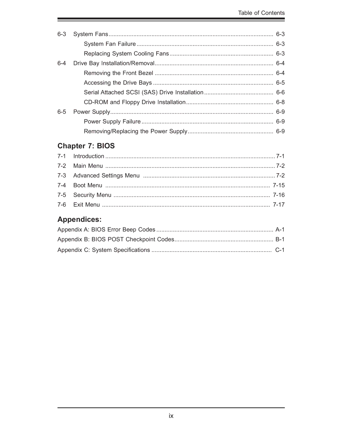 SUPER MICRO Computer AS 1020C-3 user manual Bios, Appendices 