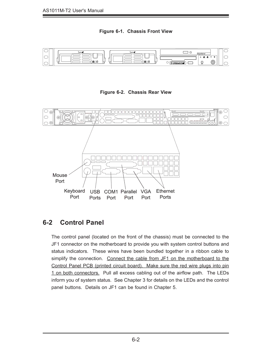 SUPER MICRO Computer AS1011M-T2 user manual Control Panel, Chassis Front View 