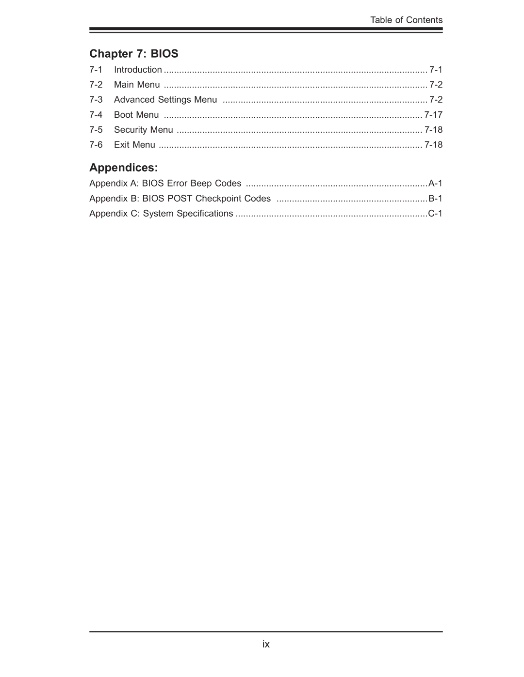 SUPER MICRO Computer AS1011M-T2 user manual Bios, Appendices 