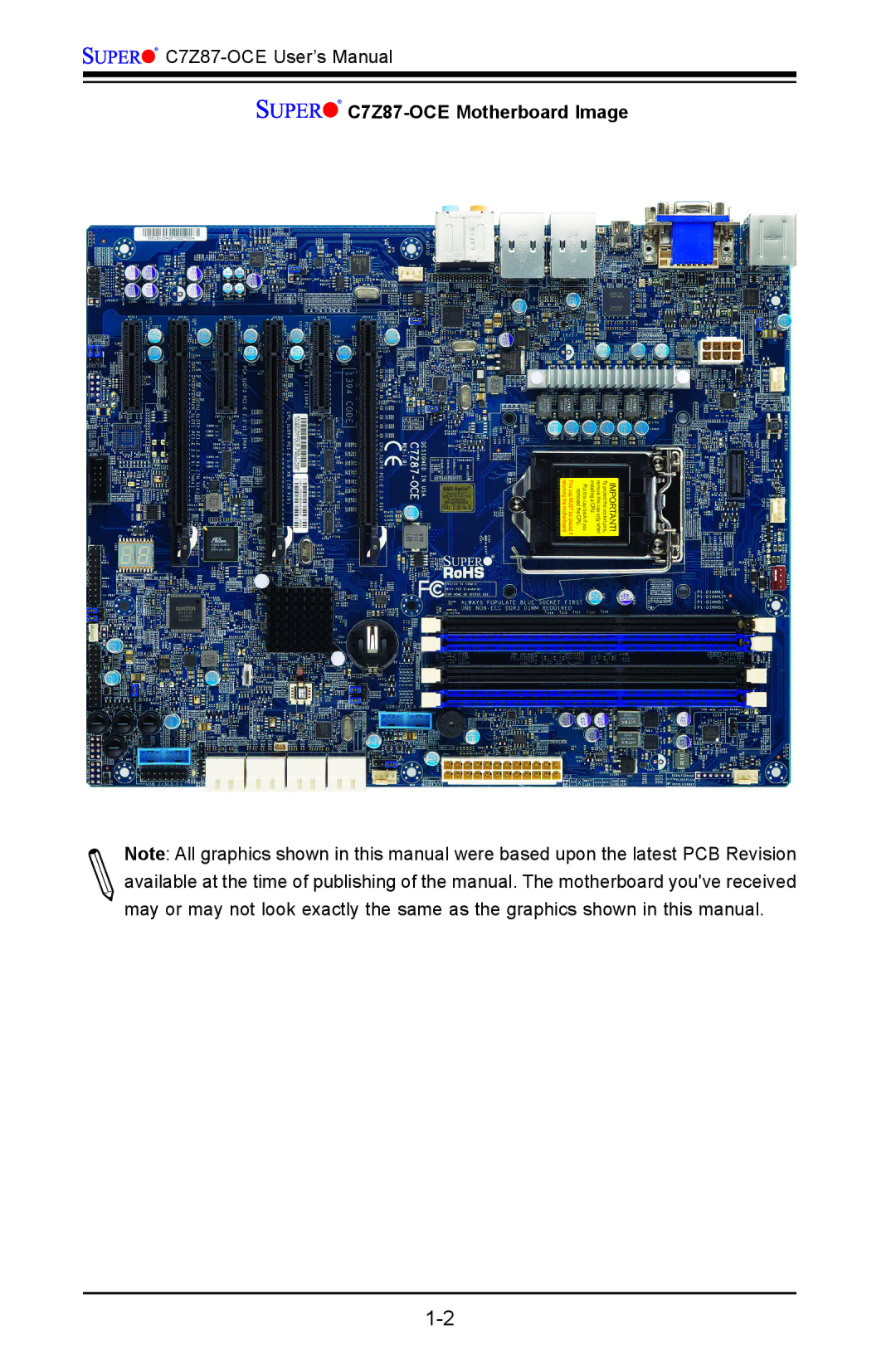 SUPER MICRO Computer user manual C7Z87-OCE Motherboard Image 