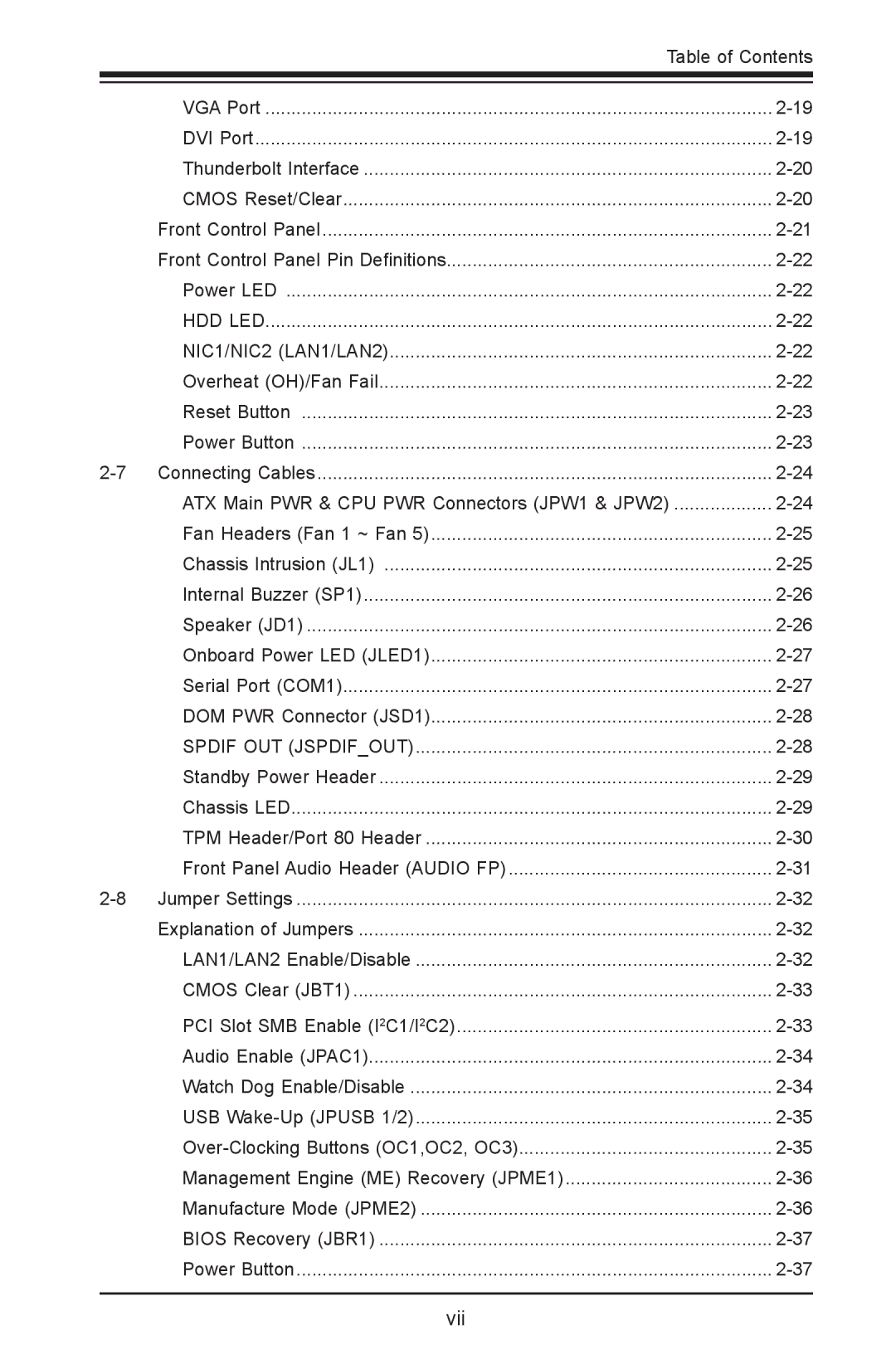 SUPER MICRO Computer C7Z87-OCE user manual Vii 