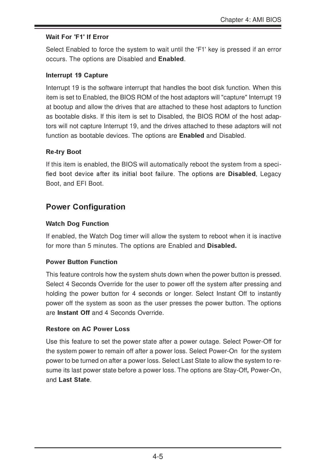 SUPER MICRO Computer C7Z87-OCE user manual Power Configuration 