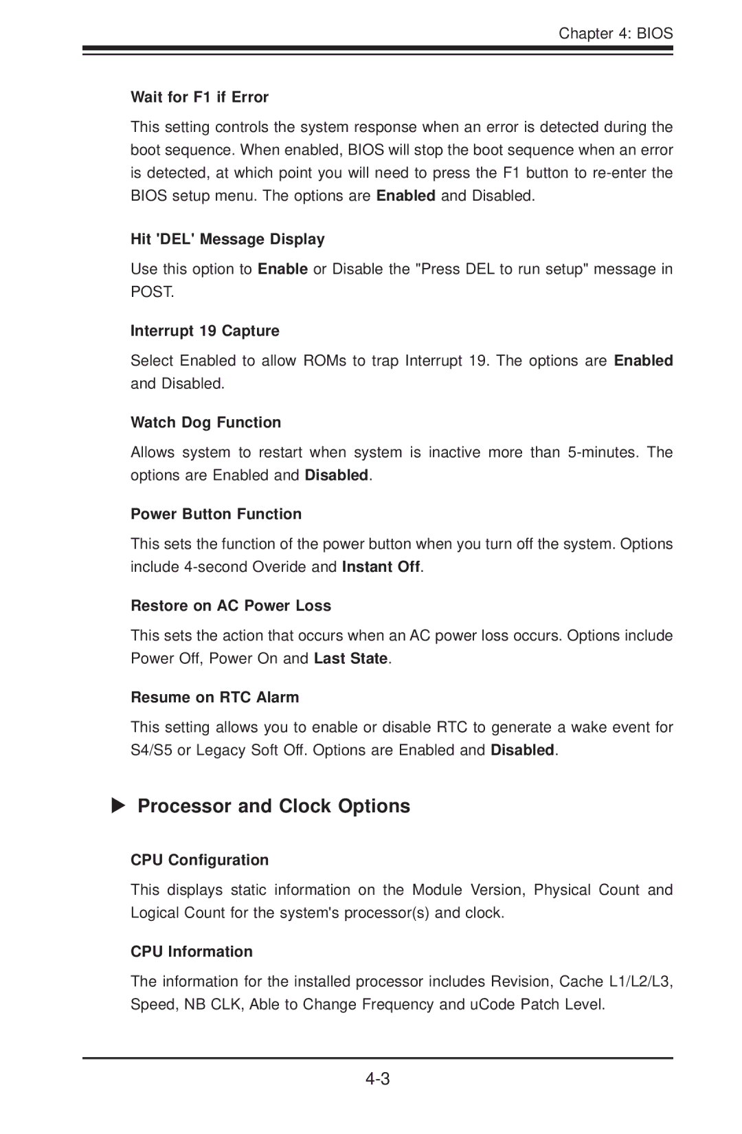 SUPER MICRO Computer H8DCT-HLN4F user manual  Processor and Clock Options 