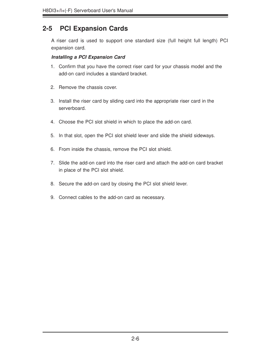 SUPER MICRO Computer H8DII+-F, H8DI3+-F user manual PCI Expansion Cards, Installing a PCI Expansion Card 