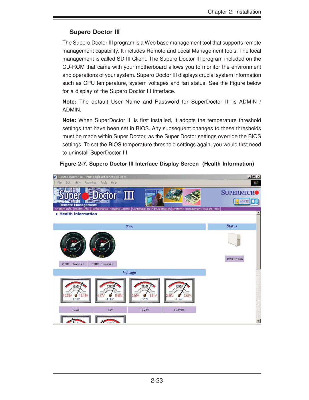 SUPER MICRO Computer H8DII+-F, H8DI3+-F user manual Supero Doctor 